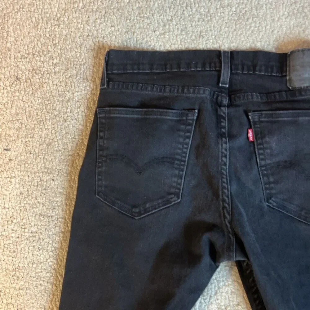 Levis Black Denim Skinny Tapered 5 Pocket Jeans | Men's 33Wx31L